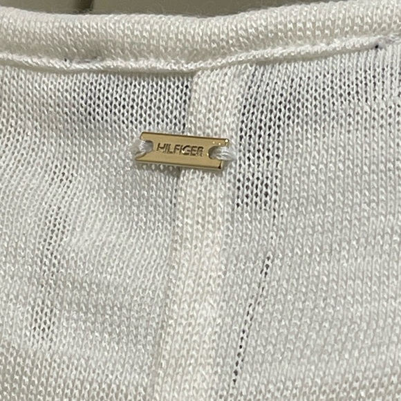 TOMMY HILFIGER BASIC T-SHIRT SOFT FLOWY WOMEN ASYMMETRICAL COLOR CREAM SIZE 1X - Picture 7 of 7